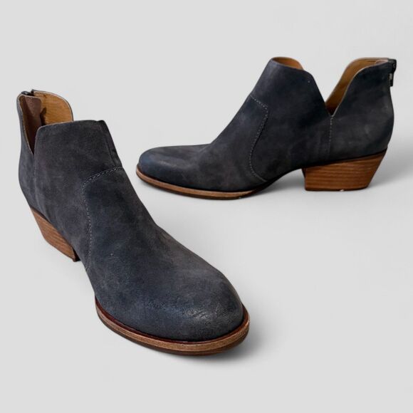 Kork Ease Women's Low Heel Boots Skye Gray Distressed Leather Size 8M - Picture 1 of 11